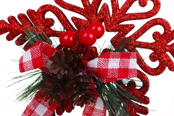 Верхушка для елки 22х13х3 см LD21006R глянцевая красный 