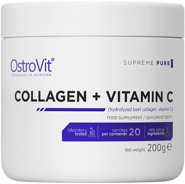 Колаген Ostrovit Collagen + Vitamin C малиновий лимонад з м'ятою 200 г 