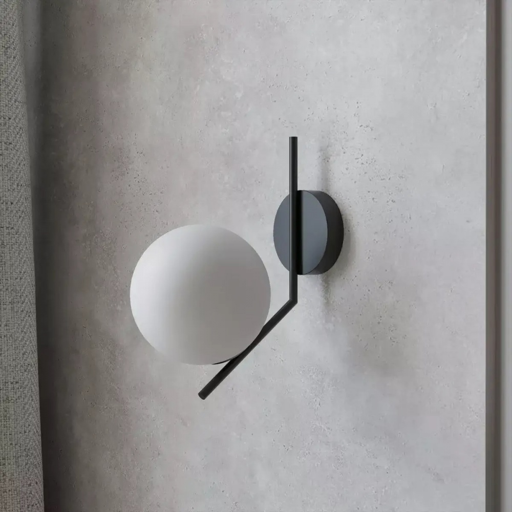 Бра Геотон MILK-1B 1x40 Вт E27 черный/белый 49661