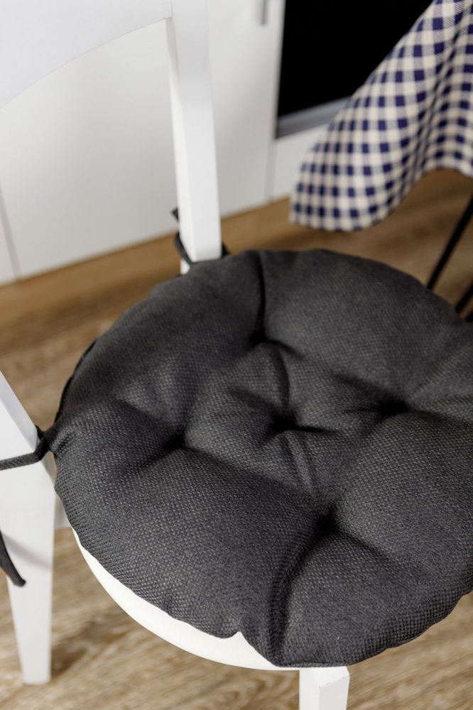 Подушка на стілець Dх40 см LEON графіт Прованс