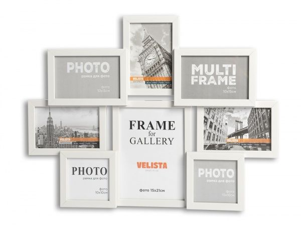 Мультирамка Velista 15W-6003v 10x10/10x15/15x21 см белый 