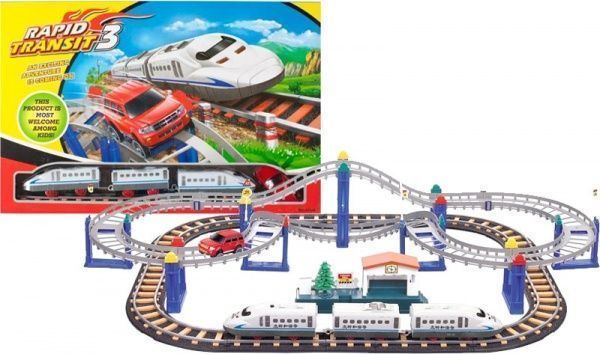 Залізниця LiXin з поїздом і машинкою 9916