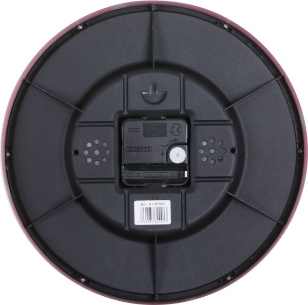 Часы настенные пластик, стекло, розовый, циферблат белый, 25,5x4,3 см