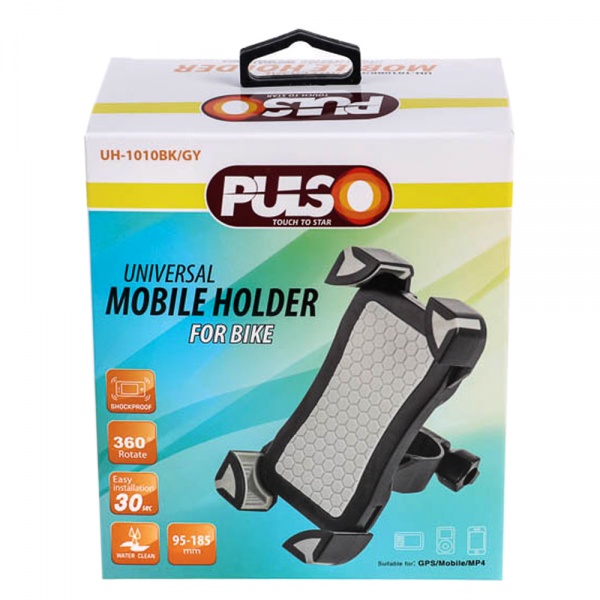 Велотримач для телефону PULSO UH-1010BK/GY чорний із сірим