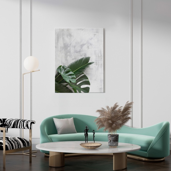 Картина на холсте Листья на мраморе 50x70 см WS Holst 14082224 