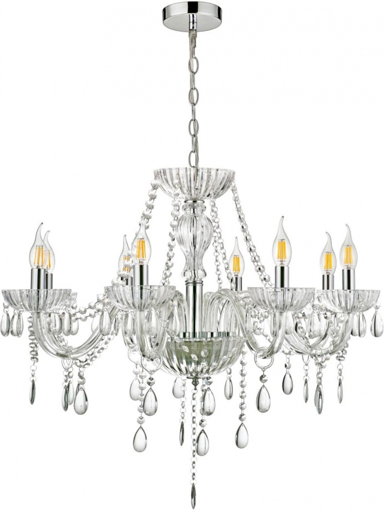 Люстра Sensio CASSIOPEIA 8x40 Вт E14 прозорий/хром ALG-SL-98405-08