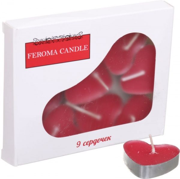 Набор свечей сердце 9 шт.
