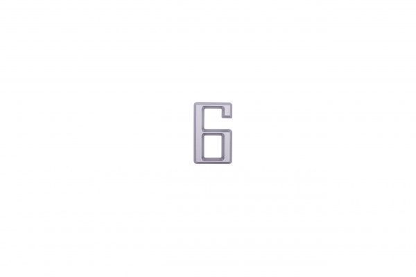 Цифра пластик срібний 60 мм Larvij LN6-PL60-MS #6