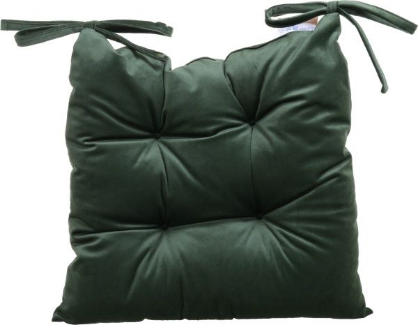 Подушка на стул Велюр 40х40 см зеленый La Nuit