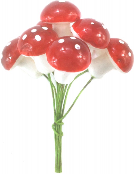 Декорація новорічна Meizhou Huafu Trading для творчості Грибочки червоний 2,5 см W20-HDP73366