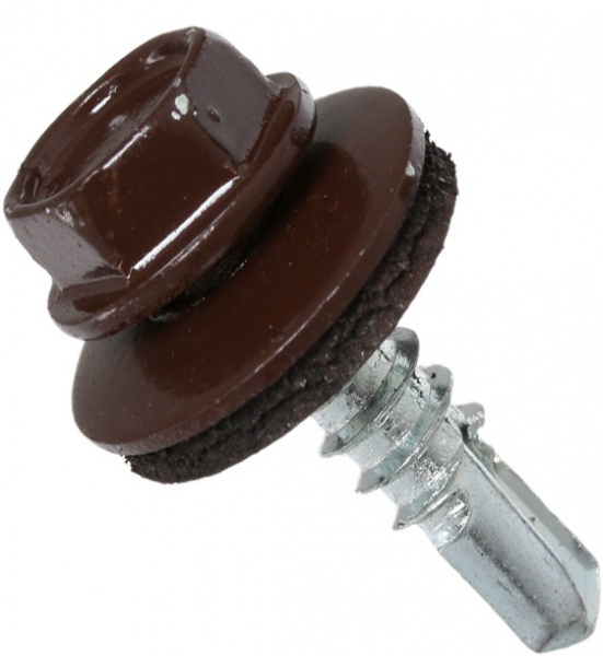 Саморез кровельный по металлу 4,8x19 мм 100 шт шоколад RAL 8017 Expert Fix