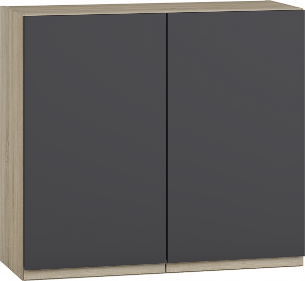 Шафа верхня МС Джетта 80х72х31,7 см, графіт сірий/дуб сонома Грейд