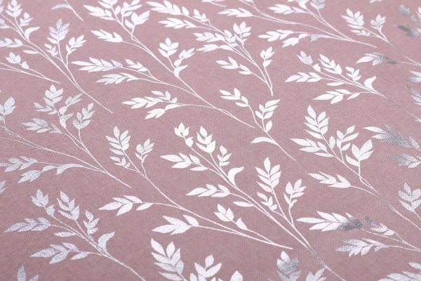 Скатерть Листочки 140x220 см розовый Luna 