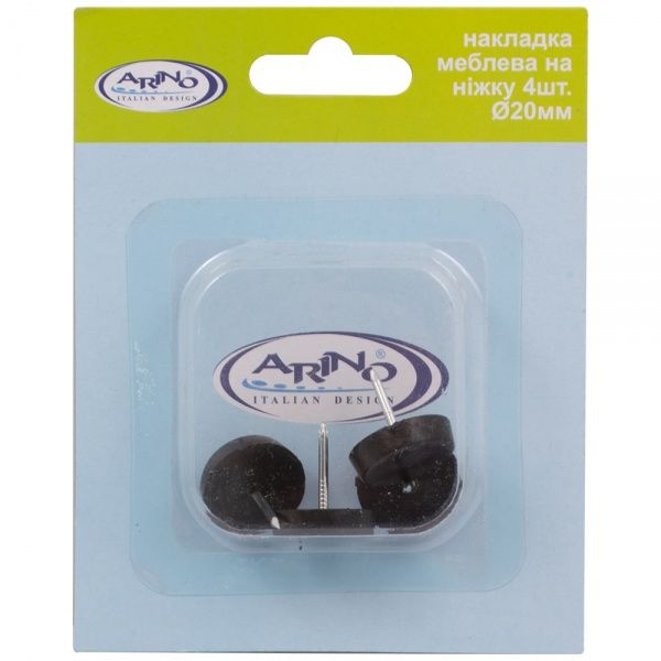 Накладка меблева на ніжку d20 мм чорний 4 шт.
