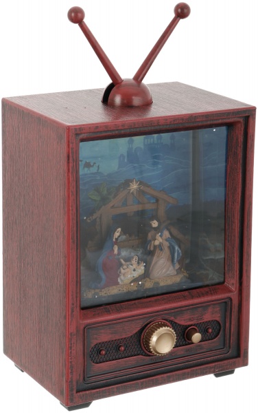 Ліхтар декоративний Телевізор Санти сніговики 12,3x8,7x22,5 см