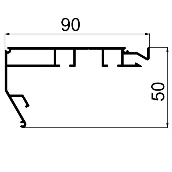 Профіль натяжної стелі гардина ПАС-3227 RAL-9016 глянець 2,5 м