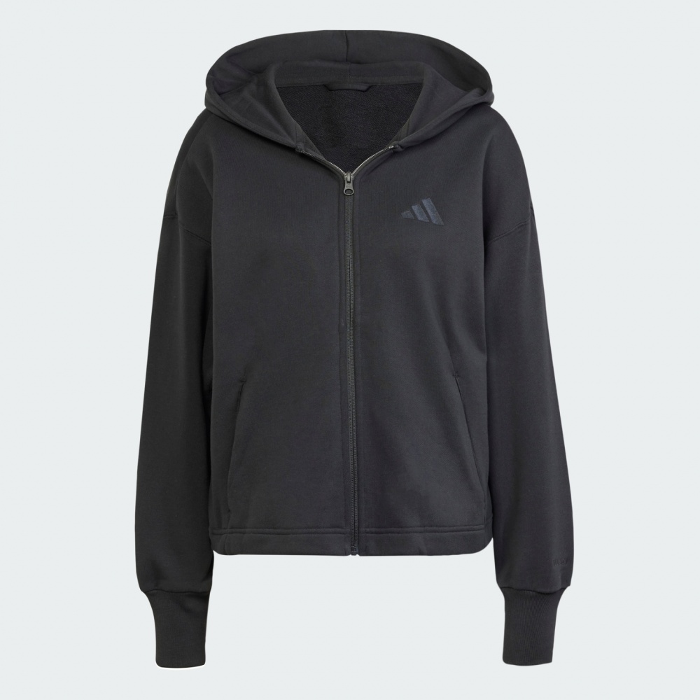 Джемпер Adidas ALL SZN French Terry Loose Full-Zip Hoodie BLACK JJ1251 р.M черный