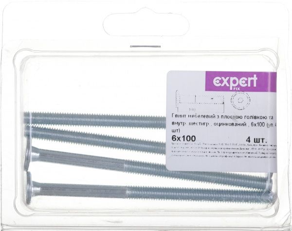 Винт метрический 6x100 мм ЦБ 6x100 мм 4 шт. Expert Fix