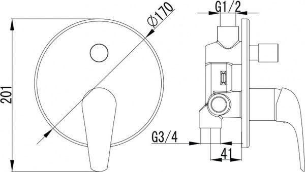 Змішувач для душу Imprese Krinice VR-10110(Z)