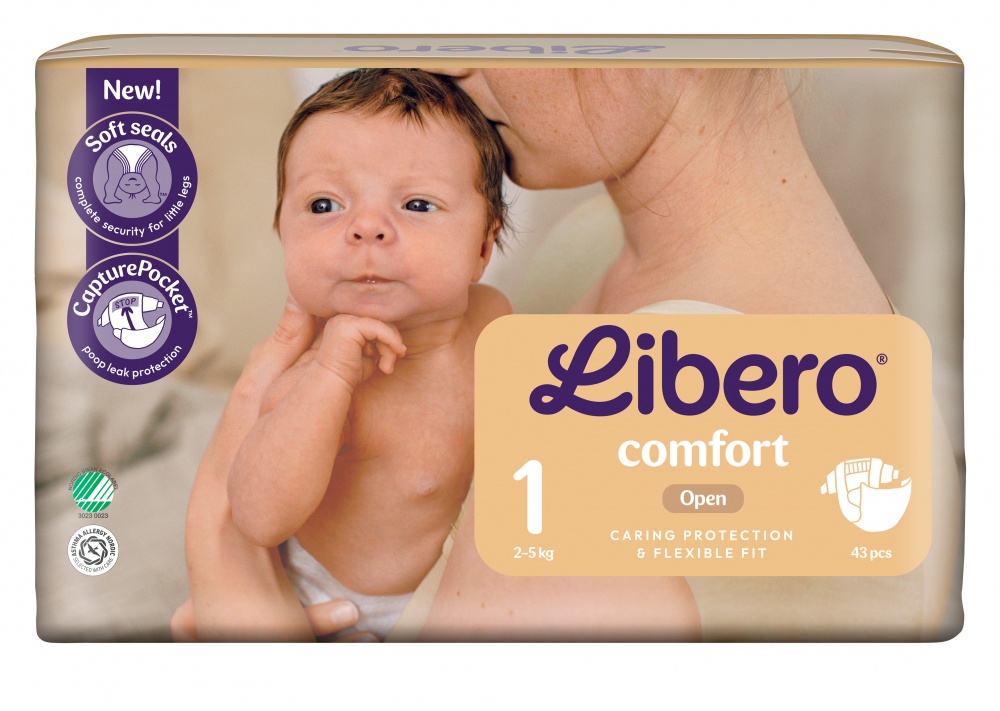 Підгузки Libero Comfort 1 2-5 кг 43 шт.