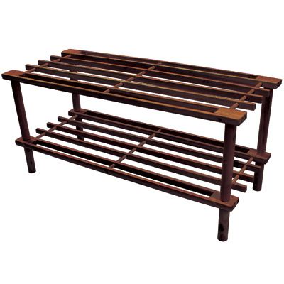 Підставка для взуття дерев’яна 2 полиці коричнева