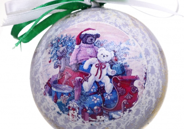 Шар новогодний Декупаж d 80 мм в ассортименте