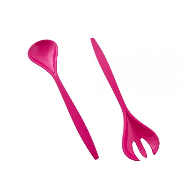 Набор ложка и вилка для салату Мульти розовый Алеана