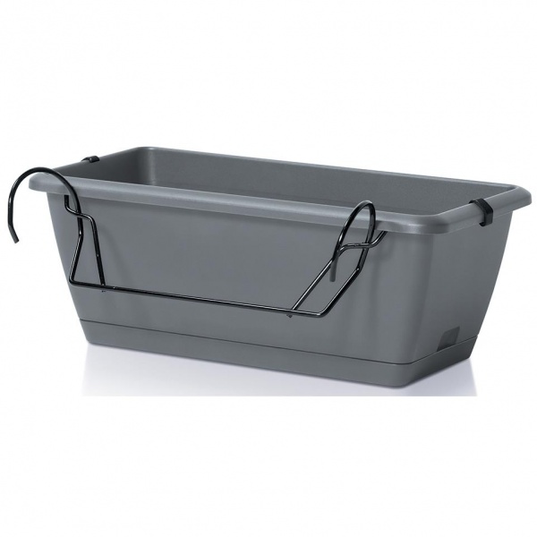 Ящик балконний Prosperplast Respana Easycare W навісний 400 мм прямокутний сірий (61819-405) 