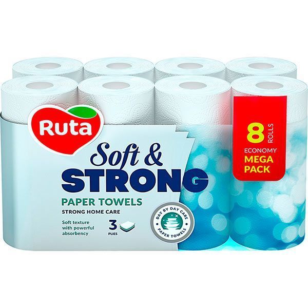 Бумажные полотенца Ruta Soft Strong трехслойная 8 шт.