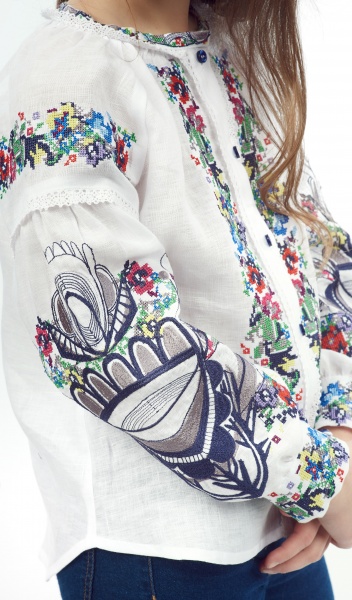 Блуза Эдельвика р.152 белый 22-22/09 