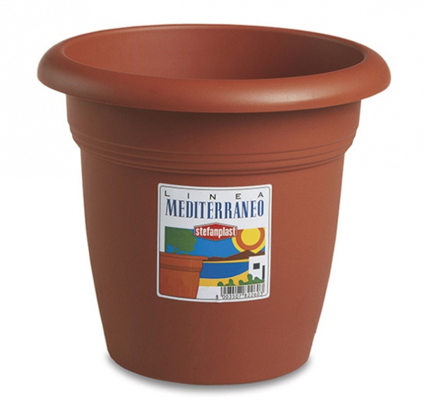 Вазон пластиковый Stefanplast Linea Mediterraneo круглый 90 л терракот (82650) 