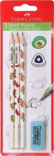 Олівець графітний 3 шт. + гумка Море 118379 Faber-Castell