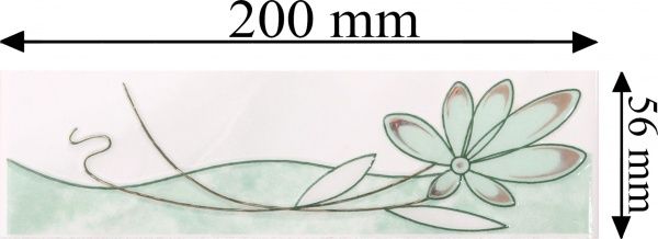 Плитка Лілія зелений фриз 02 5,6x20 