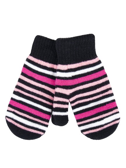 Варежки YO! полоска (5904921623629) р.12 черный 