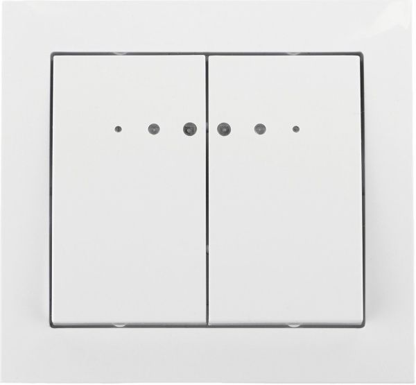 Выключатель двухклавишный Ospel Kier с подсветкой 10 А 250В IP20 белый LP-2WS/00