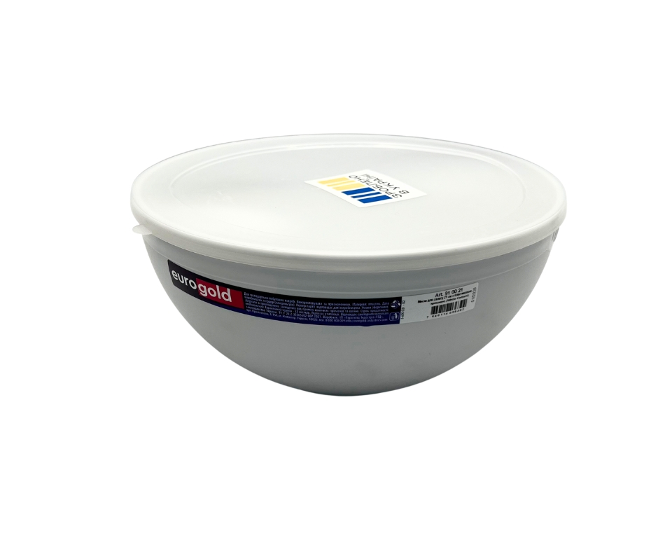 Миска с крышкой Eurogold White Cement 21 см белая