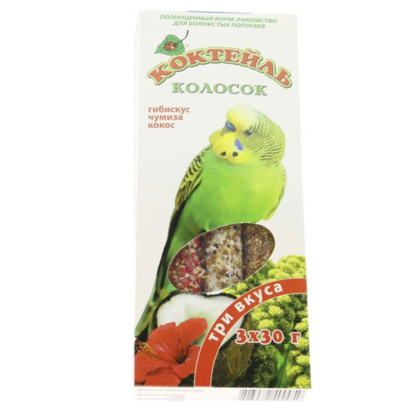 Корм Природа Колосок Три вкуса гибискус чумиза и кокос 3х30 г