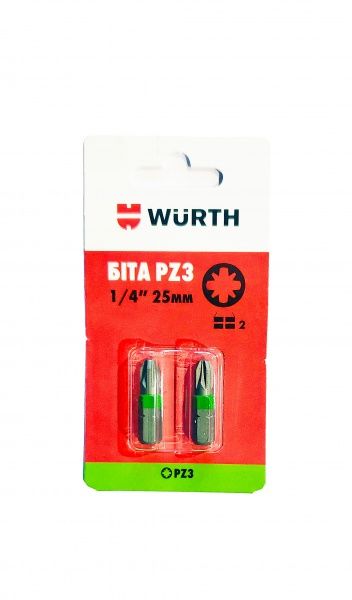 Бита WURTH PZ3 25 мм 2 шт. 0614176653
