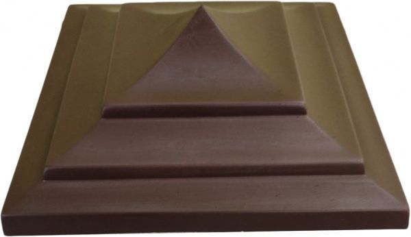 Крышка на столб Пагода Крашеная 400x400x140 мм темно-коричневый Вилес 