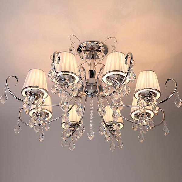 Люстра стельова Strotskis Rosalva 8x40 Вт E14 хром/білий 10021/8 