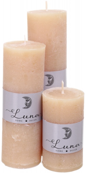 Свічка Рустік циліндр Beige C5520-467 Luna