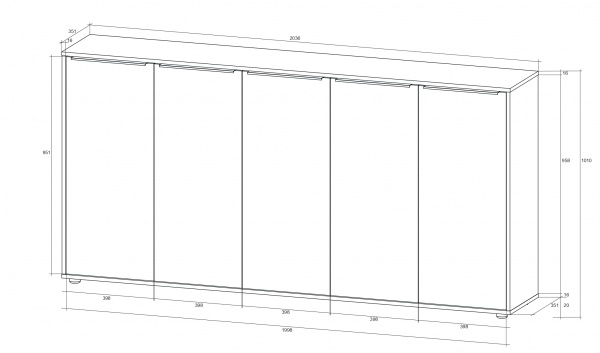 Комод SOKME Нала 5Д белый /белый 