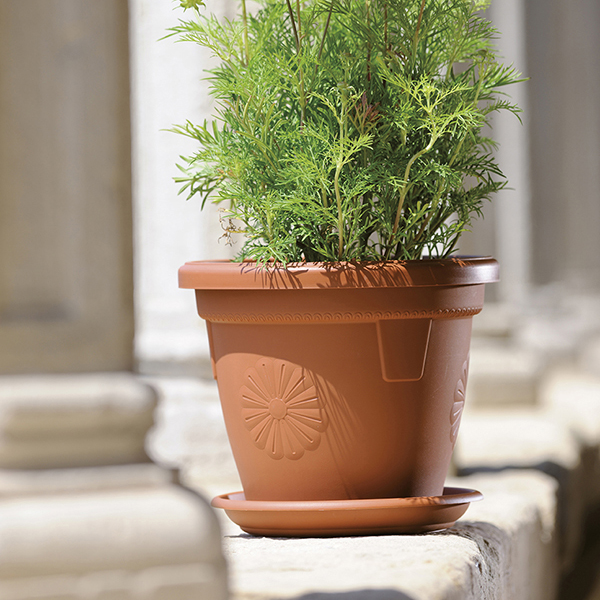 Піддон пластиковий Stefanplast Linea Mediterraneo 52 см круглий теракот (83520) 