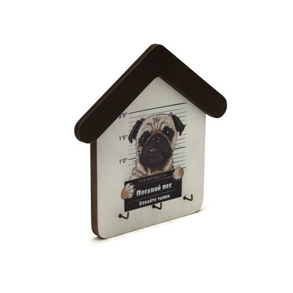 Ключница GrayCat Плохой пес, прячьте тапки 18х18 см (kmm0307)