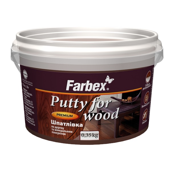 Шпаклевка по дереву и минеральным поверхностям Farbex ясень 350 мл 350 г