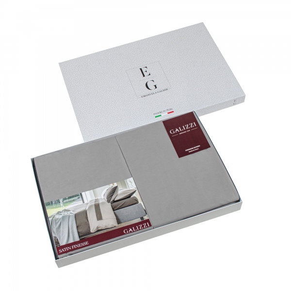 Комплект постільної білизни Satin Finesse 426 2.0 біло-сірий EMANUELA GALIZZI 