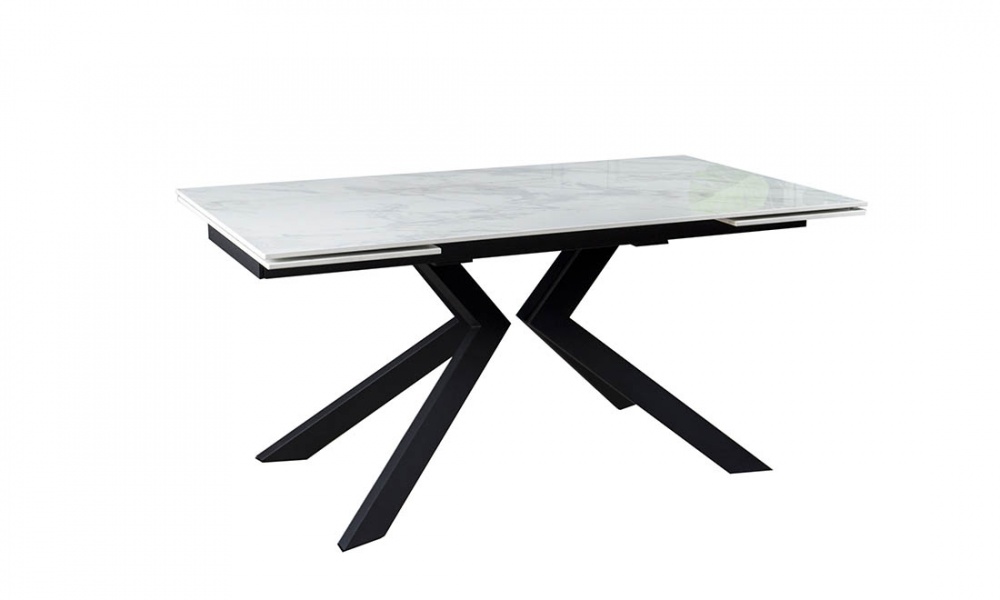 Стол обеденный Монако 1600х900х750 белый/черный