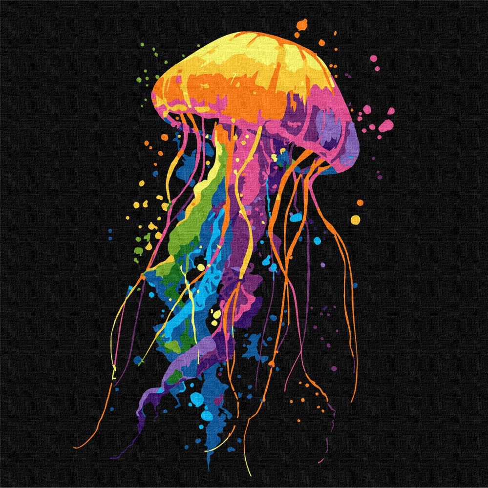 Картина за номерами Яскрава медуза 30х30 см Ideyka