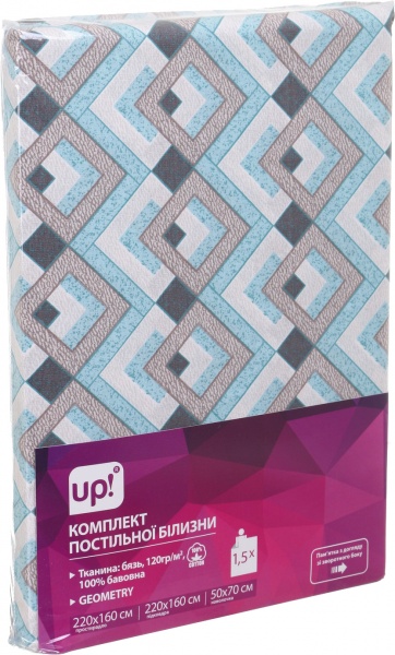 Комплект постельного белья Geometry 1,5 разноцветный UP! (Underprice) 