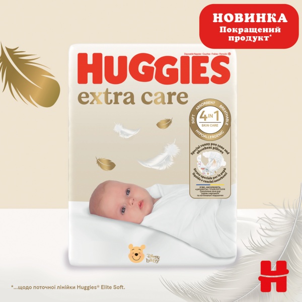 Подгузники Huggies Extra Care 1 2-5 кг 22 шт.